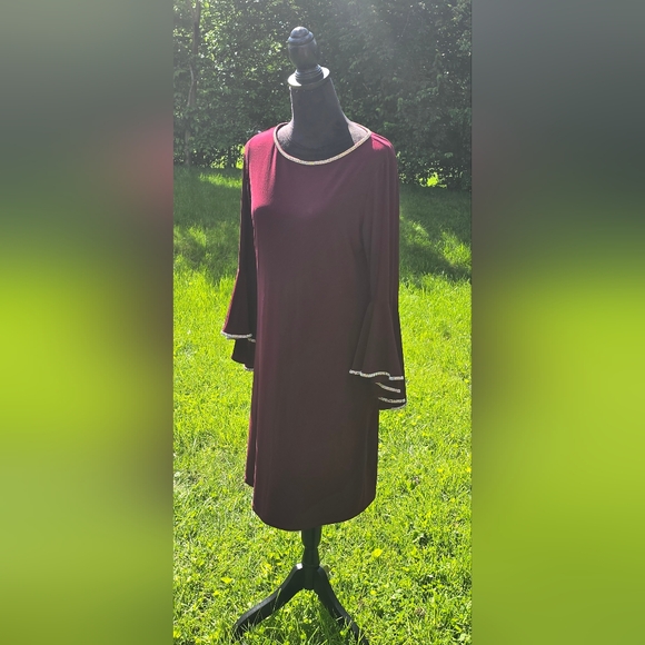 MSK Red Ruffled Tiered Sheath Dress - Picture 4 of 5